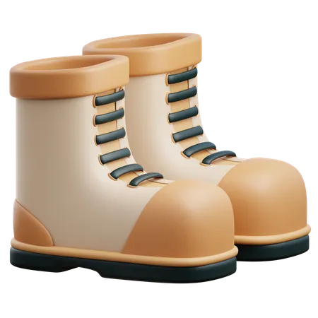 3 D Boots With Transparent Background 3D Icon