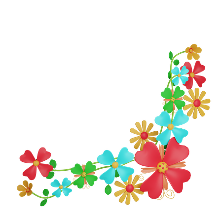 Borda de flor chique  3D Icon