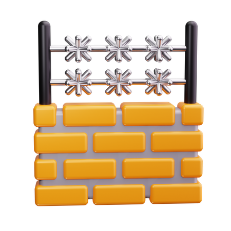 Border wall  3D Icon