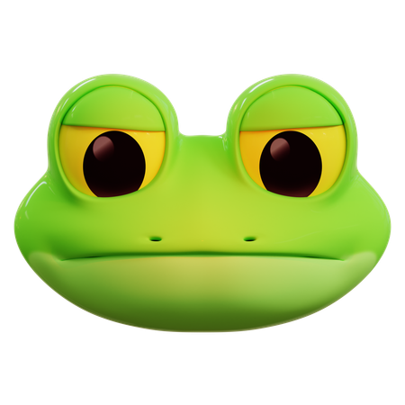 Bored Frog Emoji  3D Icon