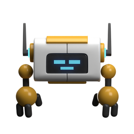 Boring Robot  3D Illustration