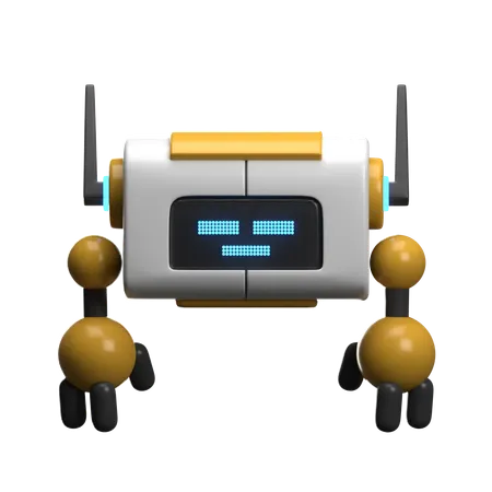 Boring Robot  3D Illustration