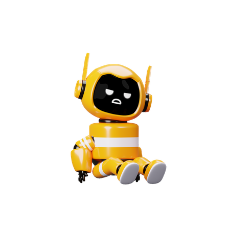 Boring Robot  3D Illustration