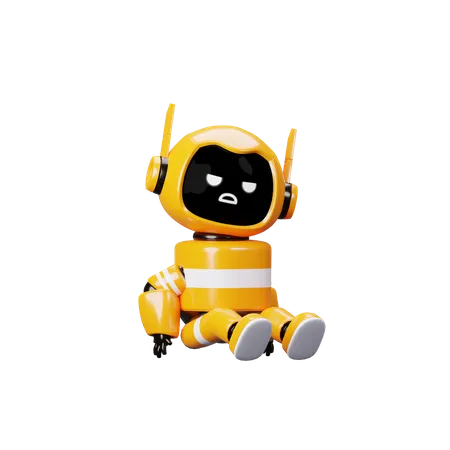 Boring Robot  3D Illustration