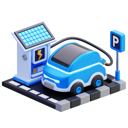 Station de recharge pour véhicules électriques  3D Icon