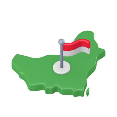 Borneo Island  3D Icon