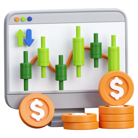 Investitionen an der Börse  3D Icon