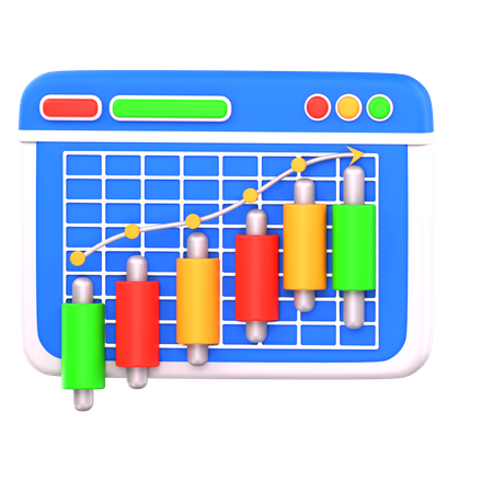 Aktienmarkt steigt  3D Icon