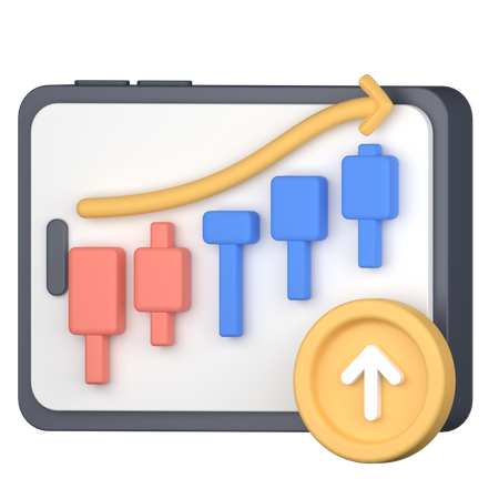 Aktienmarkt steigt  3D Icon