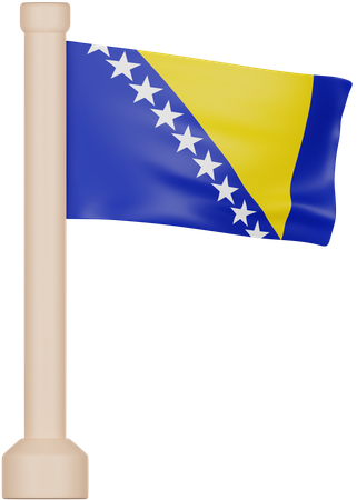 Bosnia and Herzegovina Flag  3D Icon