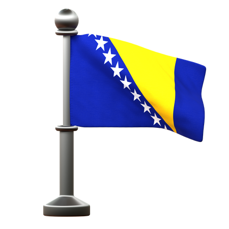 Bosnia And Herzegovina Flag  3D Icon