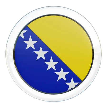Bosnia and Herzegovina Flag Glass  3D Illustration