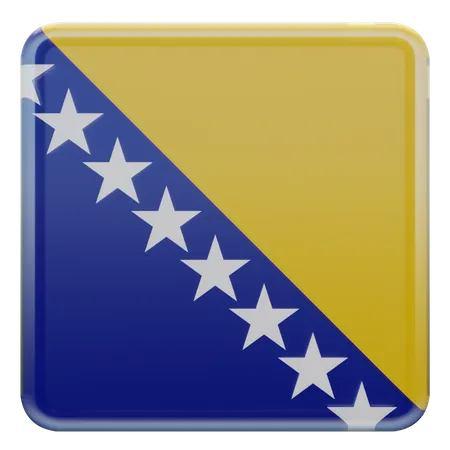 Bosnia and Herzegovina Square Flag  3D Icon