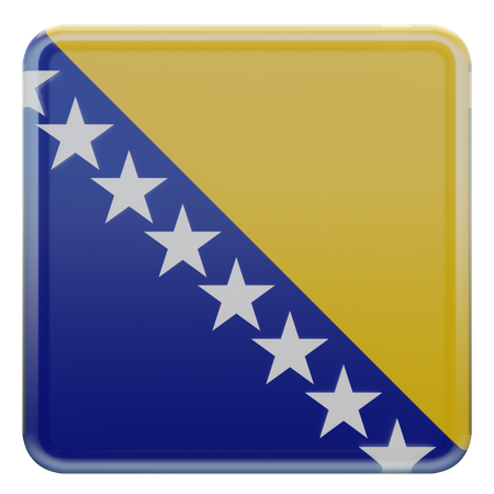 Bosnia and Herzegovina Square Flag  3D Icon
