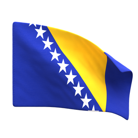 Bosnia & Herzegovina Flag  3D Icon