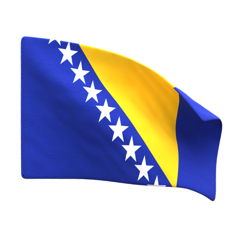Bosnia & Herzegovina Flag  3D Icon