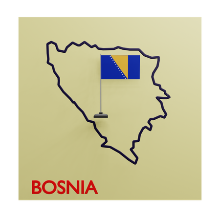 Bosnia map  3D Icon