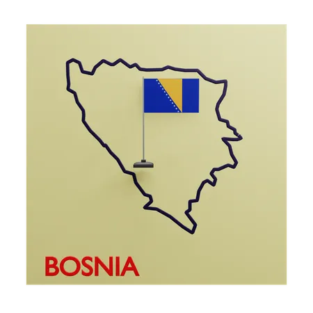 Bosnia map  3D Icon