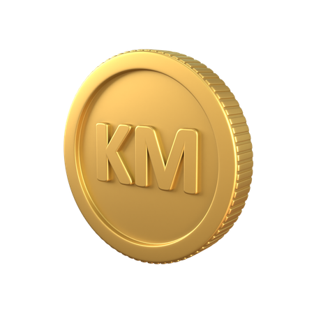 Bosnia Mark Gold Coin  3D Icon