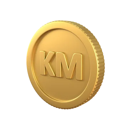 Bosnia Mark Gold Coin  3D Icon