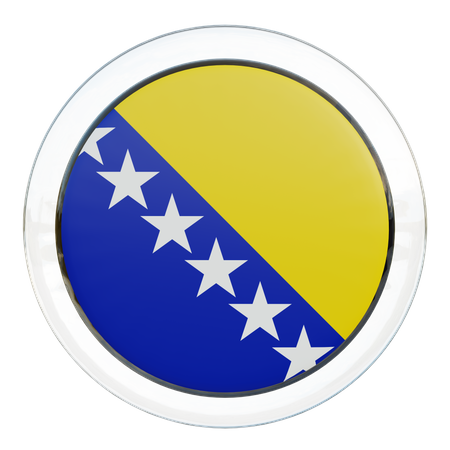 Bosnien und Herzegowina Runde Flagge  3D Icon