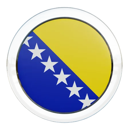 Bosnien und Herzegowina Runde Flagge  3D Icon