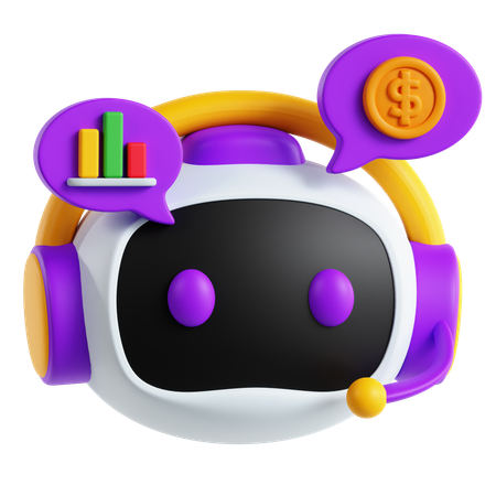 Bot d'IA fintech  3D Icon