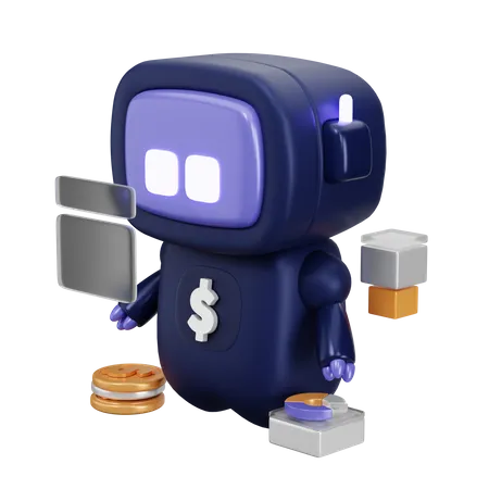 Bot financeiro  3D Icon