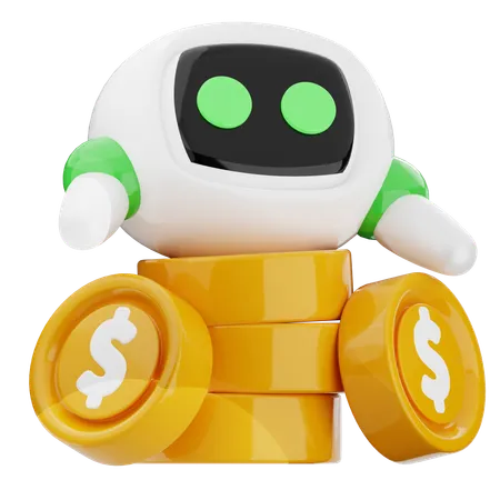 Robot financier  3D Icon