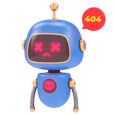 Bot fofo fora de serviço  3D Illustration