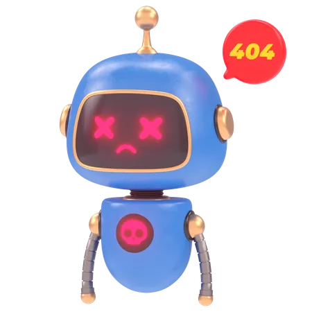 Bot fofo fora de serviço  3D Illustration