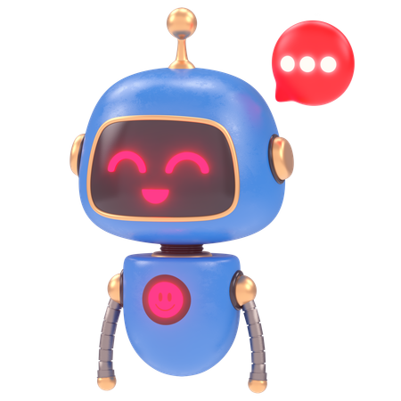 Bate-papo fofo de bot  3D Illustration