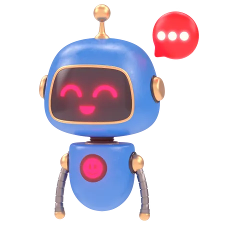 Bate-papo fofo de bot  3D Illustration