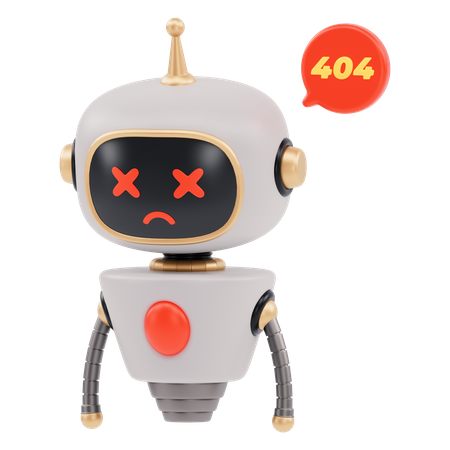 Bot fofo fora de serviço  3D Illustration