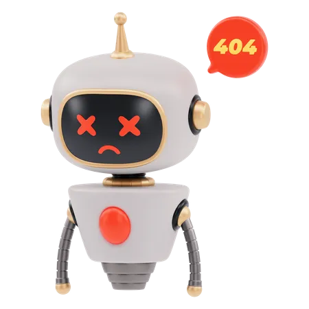 Bot fofo fora de serviço  3D Illustration