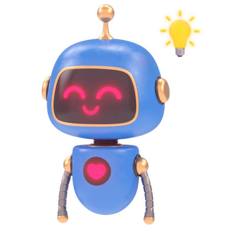 Bot Get Idea  3D Illustration