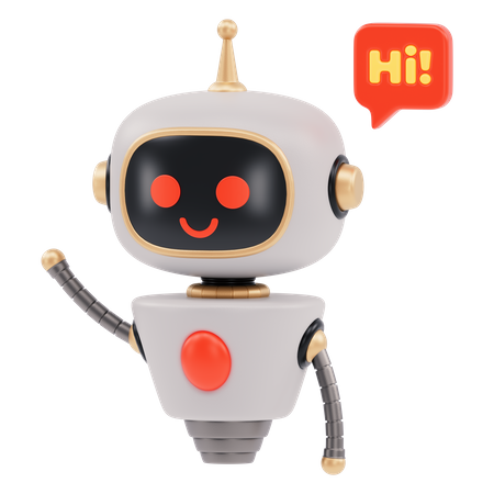 Bot Saying Hi  3D Illustration