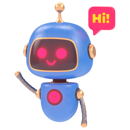 Bot Saying Hi  3D Illustration