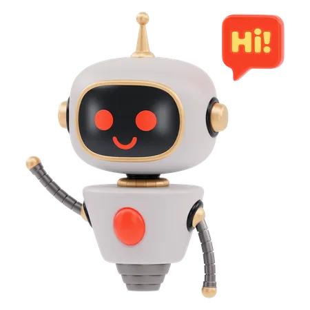 Bot Saying Hi  3D Illustration