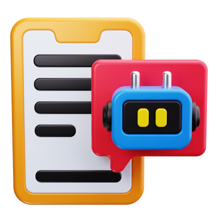 Bot with Mobile Phone  3D Icon