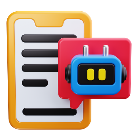 Bot with Mobile Phone  3D Icon