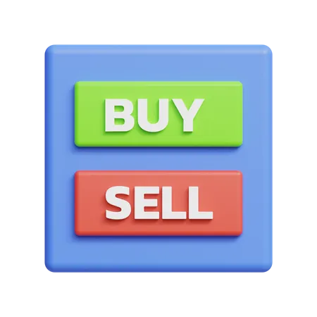 Botão de compra e venda  3D Icon