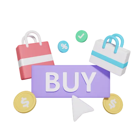 Botão de compra on-line  3D Icon