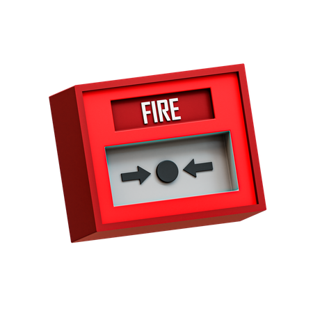 Botão de incêndio de emergência  3D Illustration