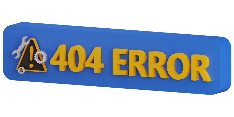 Botão de erro 404  3D Icon