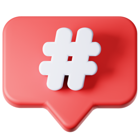 Botão Hashtag  3D Icon