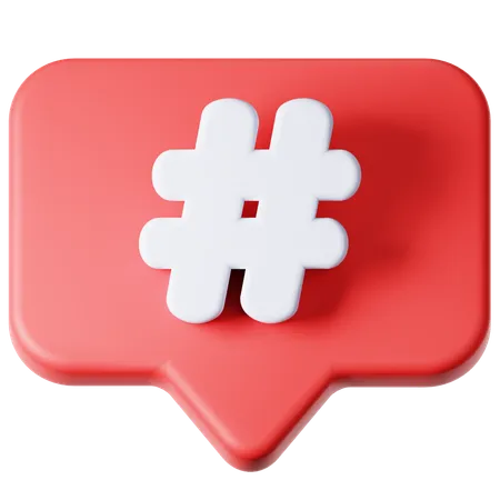 Botão Hashtag  3D Icon