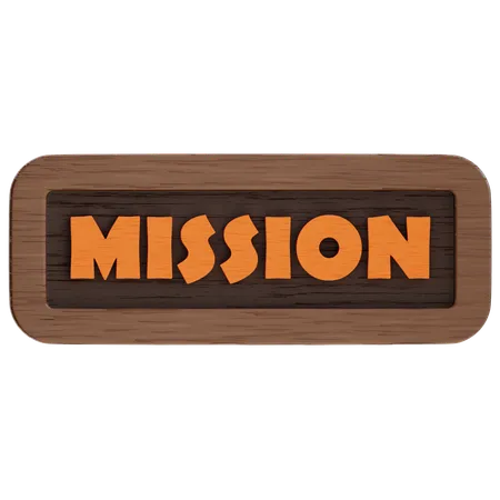 Botão de missão  3D Icon