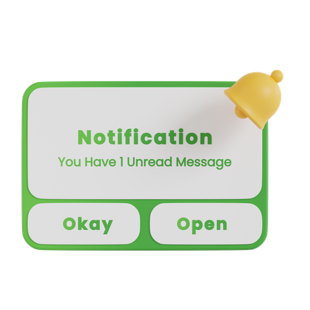 Botão de notificação  3D Icon