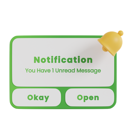 Botão de notificação  3D Icon